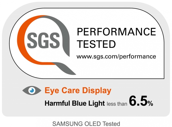 삼성디스플레이의 최신 스마트폰용 OLED가 블루라이트 비중을 낮춰 글로벌 인증업체 SGS로부터 ‘아이 케어(Eye Care)’ 디스플레이로 인정받았다.