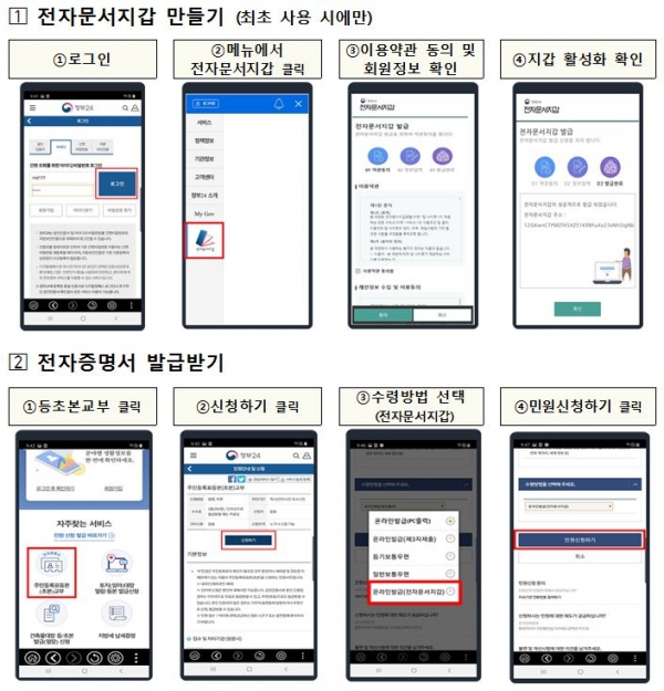 정부24 어플리케이션(앱) 전자증명서 사용법 [행정안전부 제공]