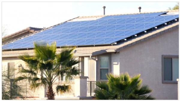 미국 애리조나(Arizona)주 주택에 설치된 한화큐셀 태양광 모듈