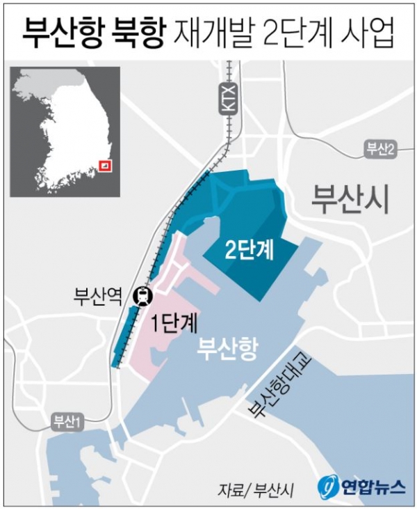 부산항 북항 재개발 2단계 사업 [연합뉴스 제공]