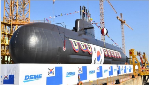 대우조선해양이 건조한 한국해군 3,000톤급 잠수함 2번함 ‘안무함’ [해군 제공]