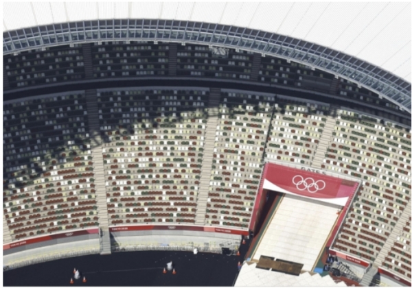 도쿄올림픽·패럴림픽 주경기장인 일본 국립경기장 관중석 전경