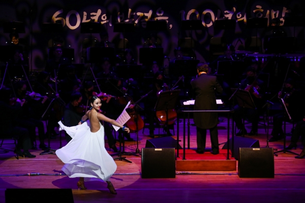 댄서가 ‘Por Una Cabeza’(여인의 향기 OST) 곡에 맞춰 공연하고 있다. 김동우 기자
