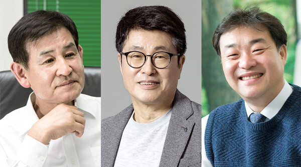 2022년 3분기 자랑스러운 중소기업인으로 선정된 허문영 오토스윙 대표(왼쪽부터), 권인욱 피유시스 대표, 권오남 오엔 대표.