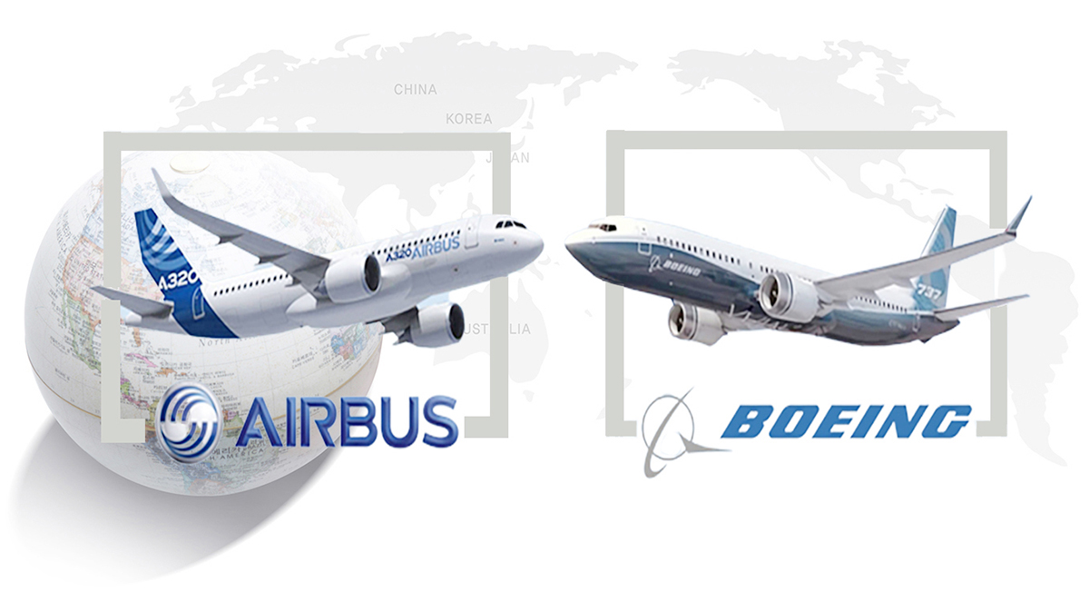 보잉은 미국 항공기 제조업체다. 에어버스는 유럽 항공기 제조사다. 둘은 전 세계 항공기 시장의 90% 이상을 과점하고 있다. 그래서 원래 글로벌 항공기 시장은 보잉과 에어버스라는 양날개로 날았다. 