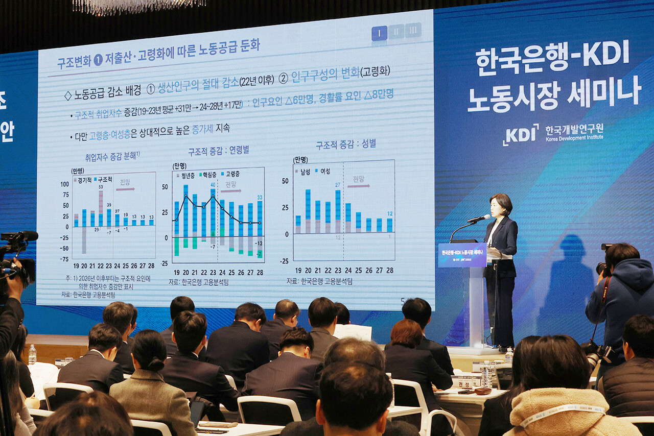 지난 5일 서울 중구 한국은행에서 ‘노동시장 구조 변화와 대응 방안'을 주제로 '한국은행-한국개발연구원(KDI) 노동시장 세미나’가 열리고 있다.