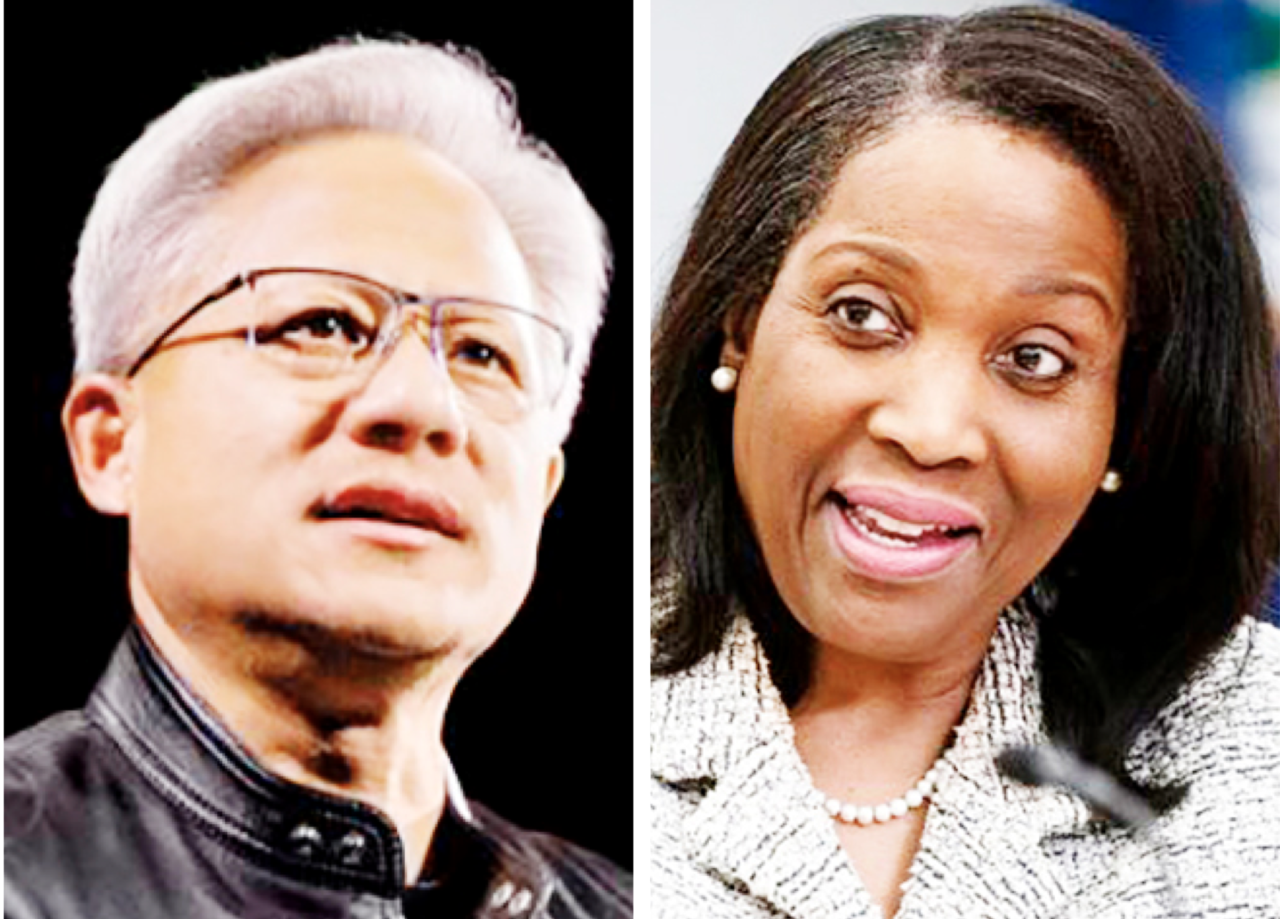 ‘AI 거품론’ 속에서도 역대급 매출 성장을 이어가고 있는 젠슨 황 엔비디아 대표(왼쪽), ‘자산 가격 고평가’를 언급한 리사 쿡 연준이사(오른쪽). /연합뉴스